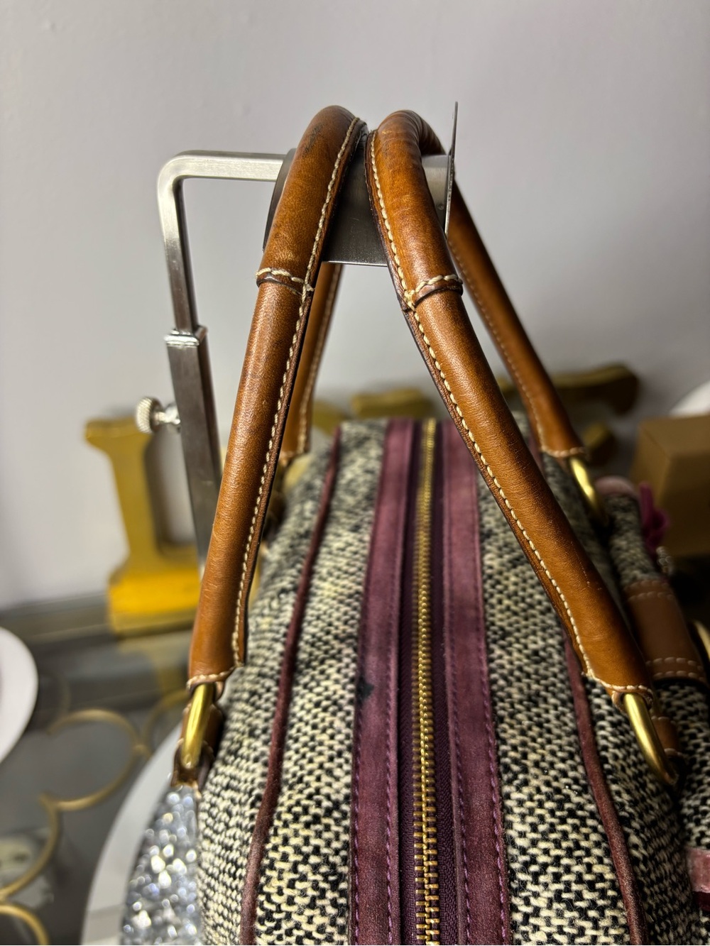 Coach 2005 vintage Soho Tweed Y2K Swarovski Bow satchel w/matching wristlet GUC - Picture 10 of 17